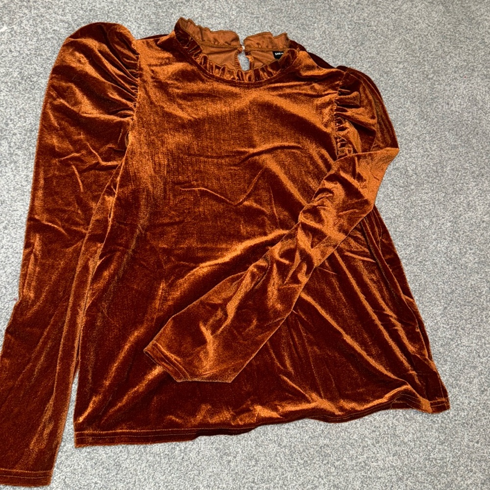 copper long sleeve blouse